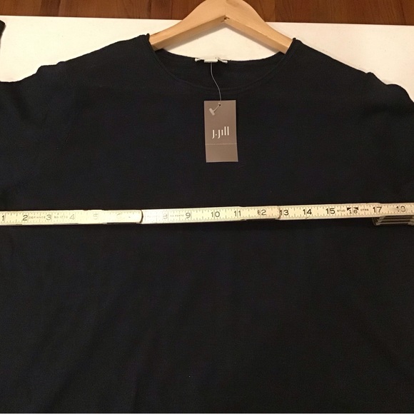 NWT J. Jill Navy 3/4 Sleeve Linen/Cotton Knit Top Lightweight Coastal Casual - Picture 11 of 11